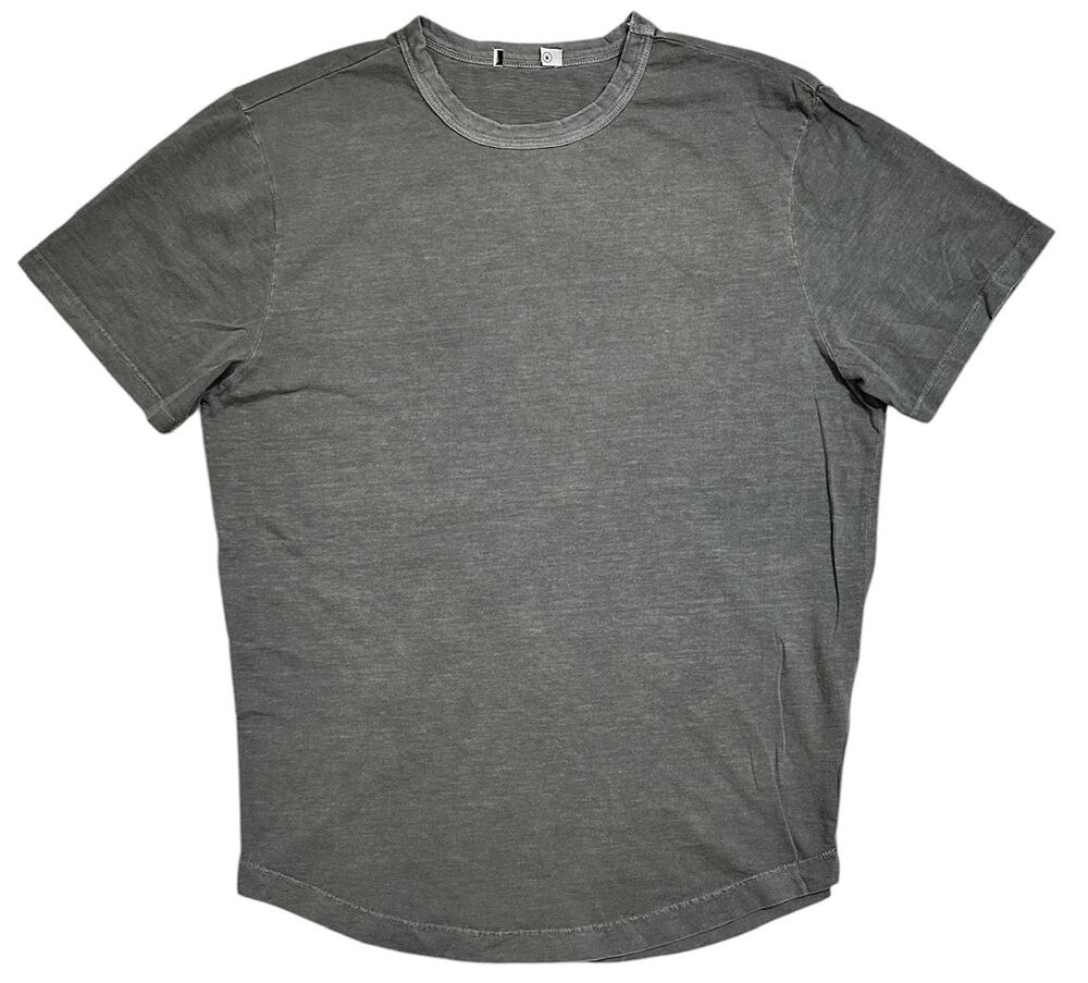 Buck Mason Men's Pima Cotton Curved Hem Crewneck T-Shirt in Pilot Sage Olive